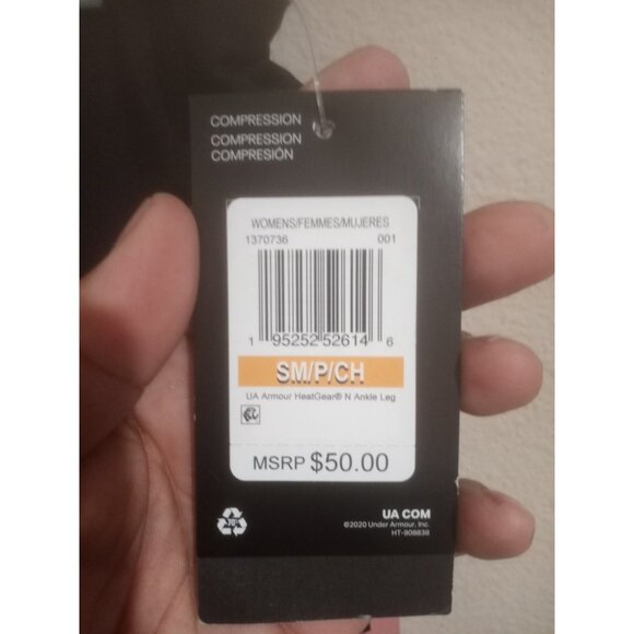 New Under Armour Women’s Black Pink HeatGear Ankle Compression Leggings Small S - Picture 3 of 13